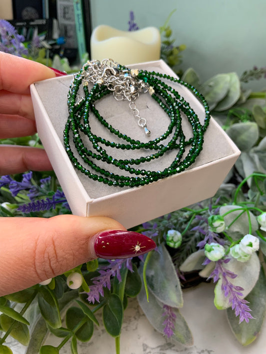 Emerald green crystal bracelet