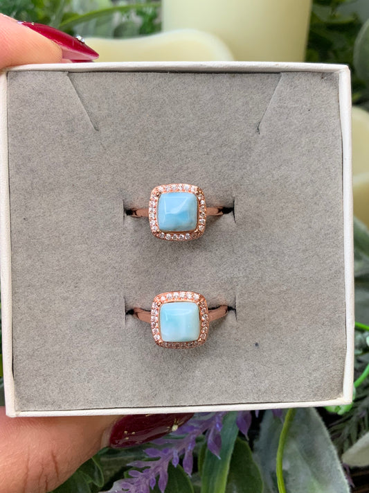Larimar rose gold ring