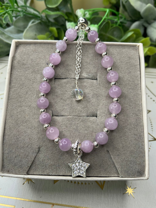 Lilac Amethyst star crystal bracelet