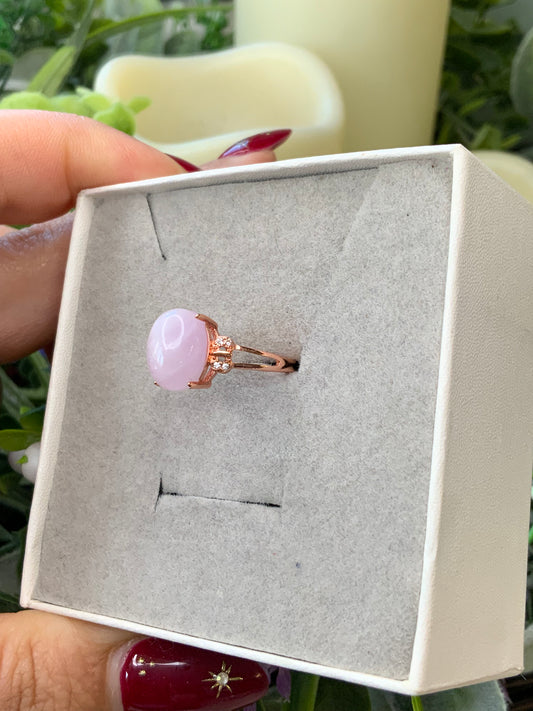 Kunzite rose gold ring