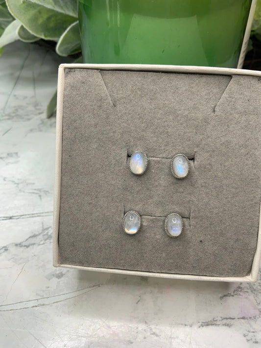 Moonstone crystal earrings