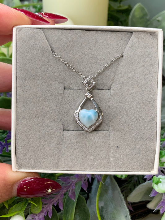 Larimar crystal pendant S925