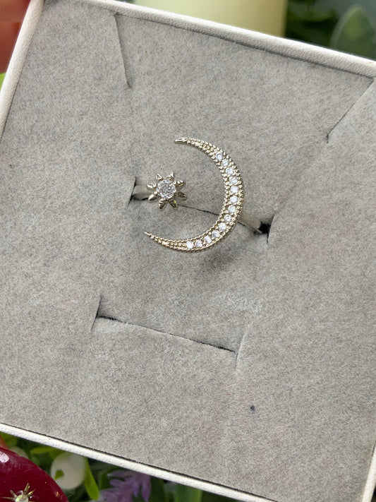 S925 moon ring