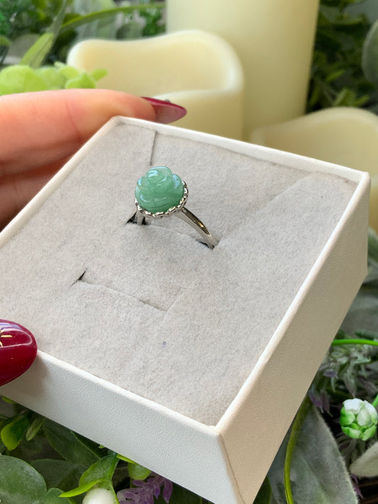 Green Aventurine rose ring