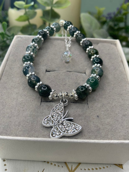 Moss Agate crystal bracelet