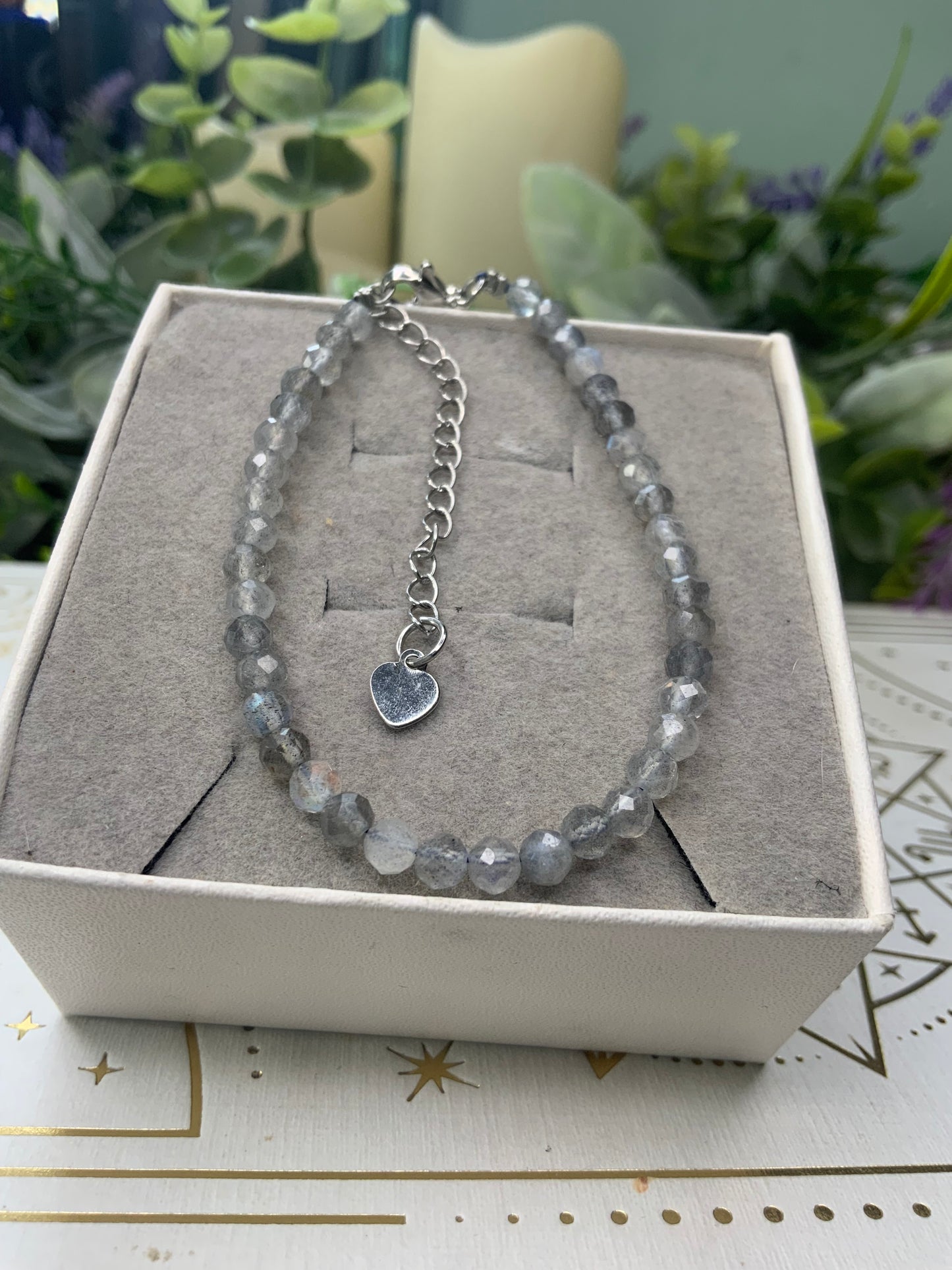 Labradorite faceted crystal bracelet