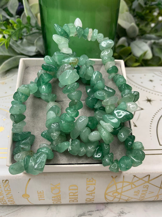 Green Aventurine chipped crystal bracelet