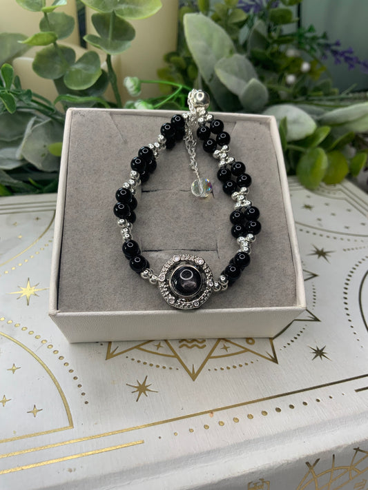 Silver Obsidian crystal bracelet