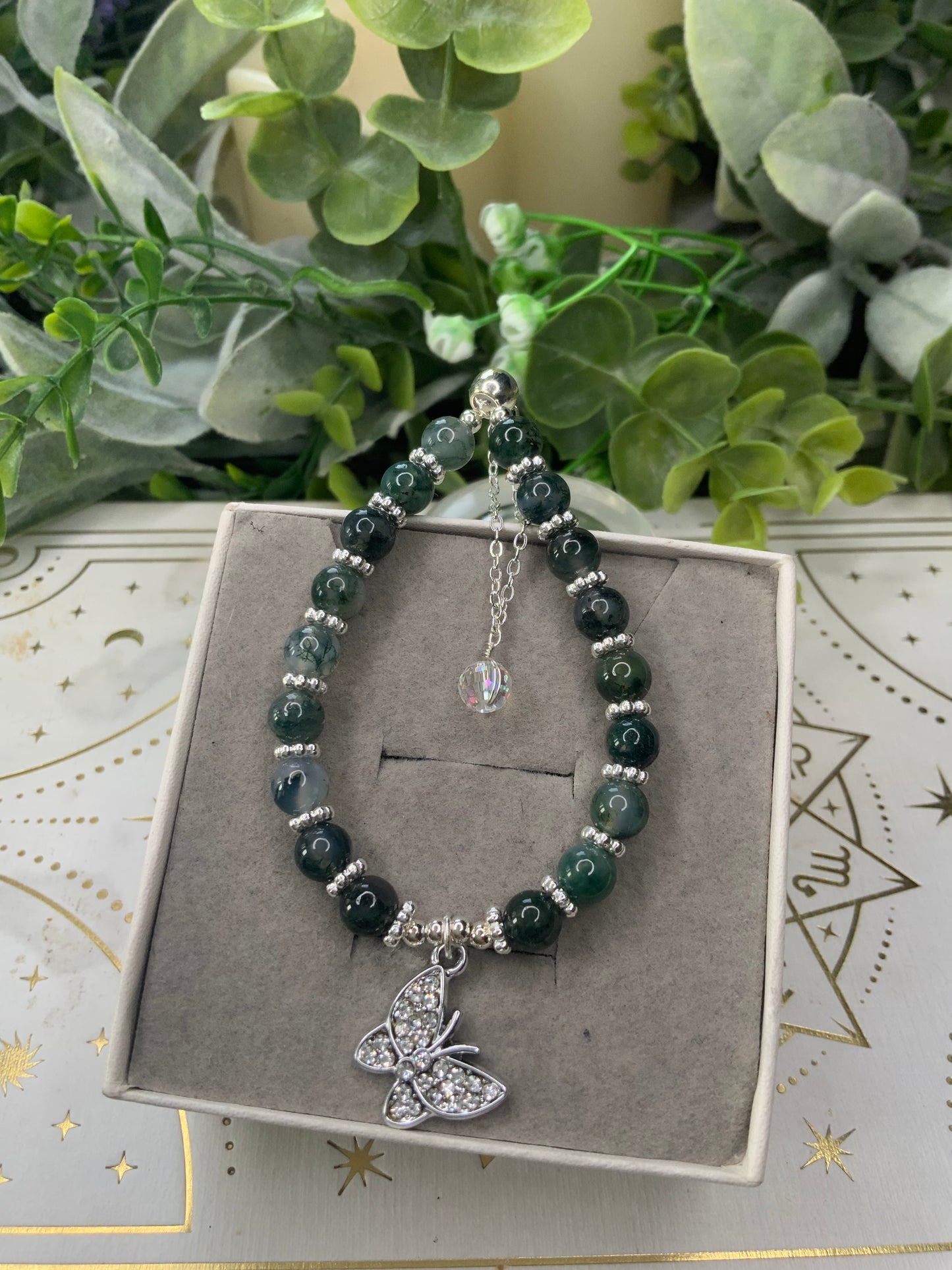 Moss Agate crystal bracelet