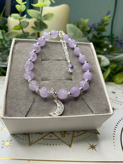 Lilac Amethyst moon crystal bracelet