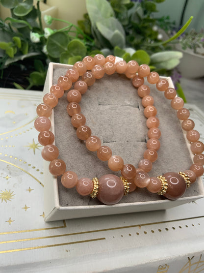 Peach Moonstone crystal bracelet