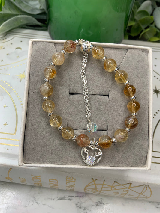 Citrine Crystal charm bracelet