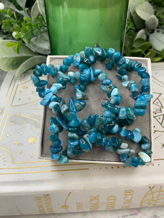 Apatite chipped crystal bracelet