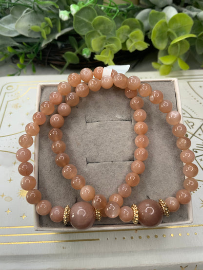 Peach Moonstone crystal bracelet