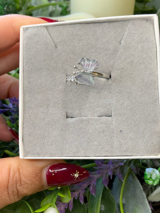 Fluorite crystal ring