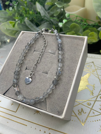 Labradorite faceted crystal bracelet