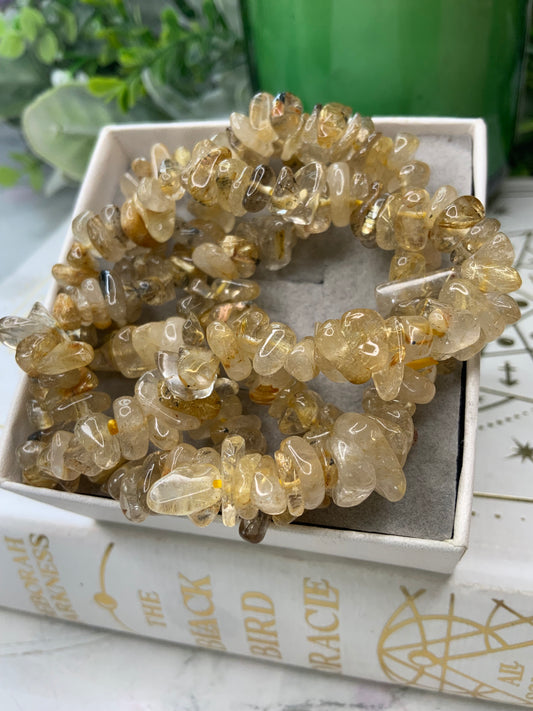 Golden healer chipped crystal bracelet