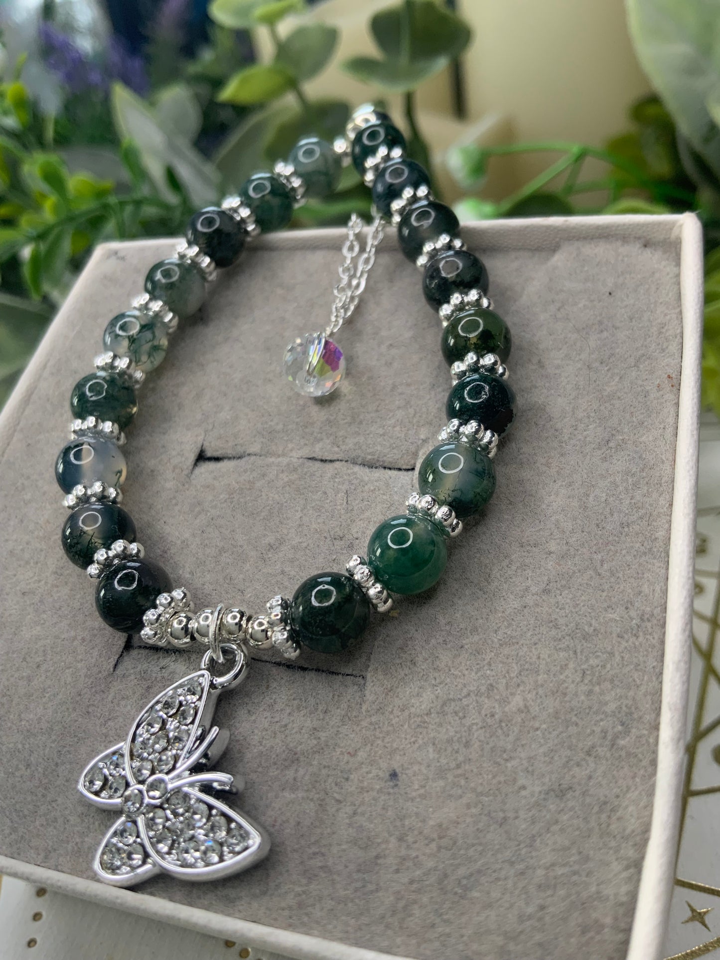 Moss Agate crystal bracelet