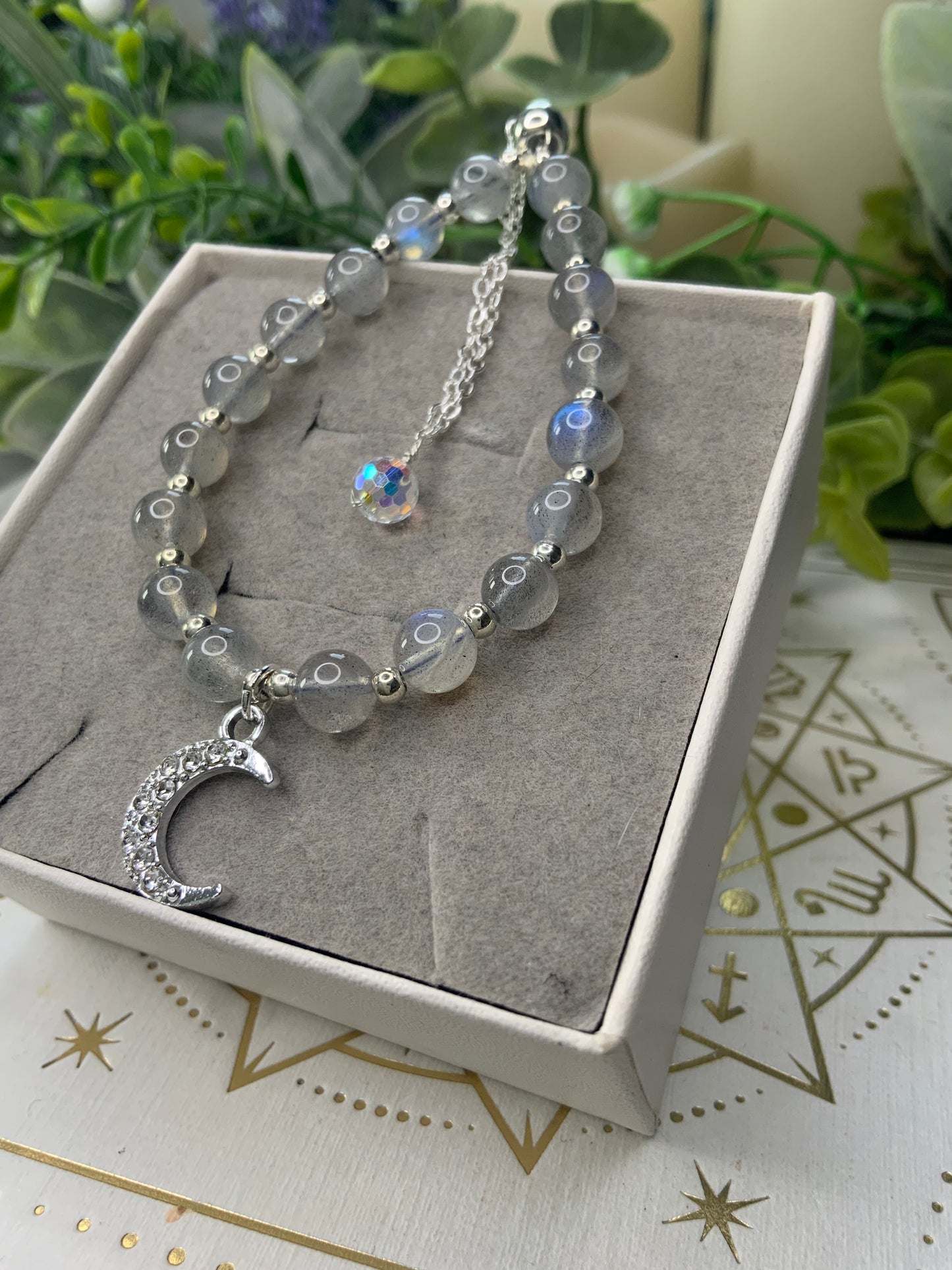 Labradorite moon crystal bracelet