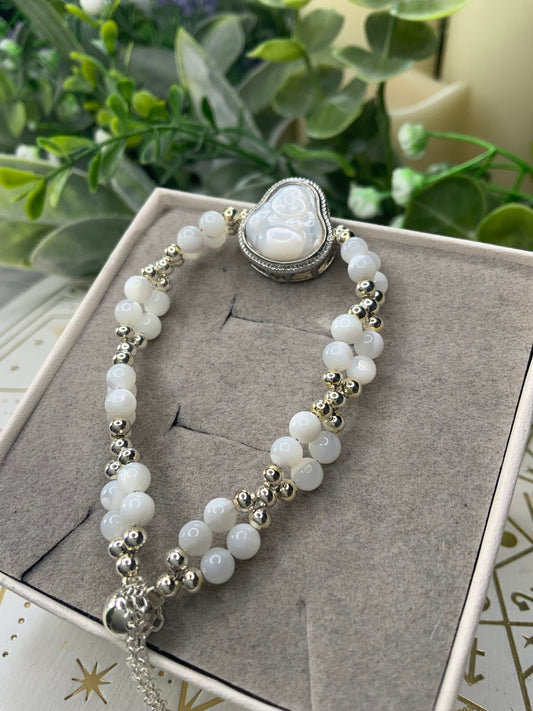 White Jade Buddha bracelet