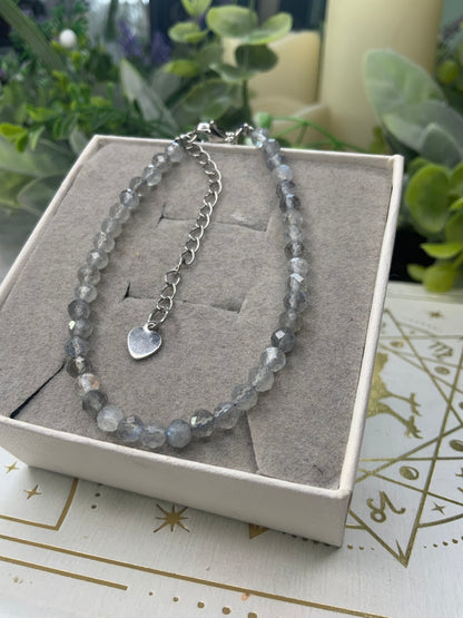 Labradorite faceted crystal bracelet