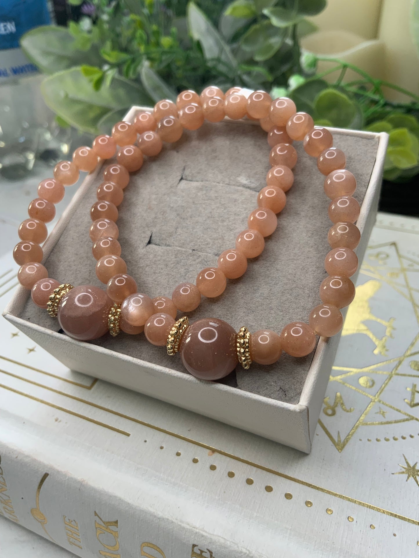 Peach Moonstone crystal bracelet