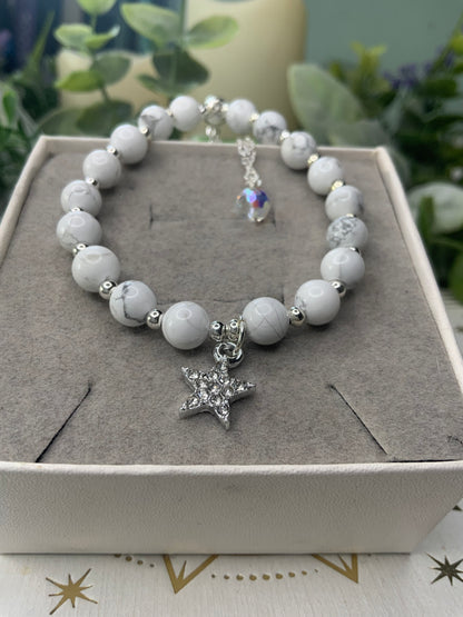 Howlite star crystal bracelet