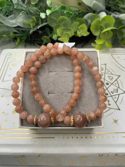 Peach Moonstone crystal bracelet