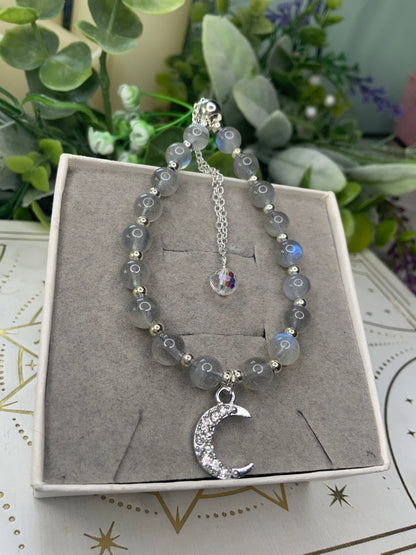 Labradorite moon crystal bracelet