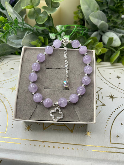 Lilac Amethyst clover crystal bracelet