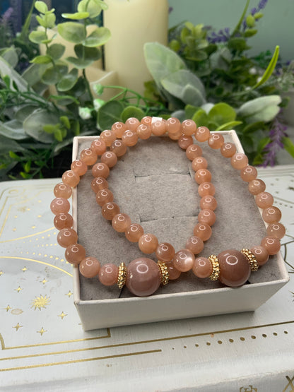 Peach Moonstone crystal bracelet