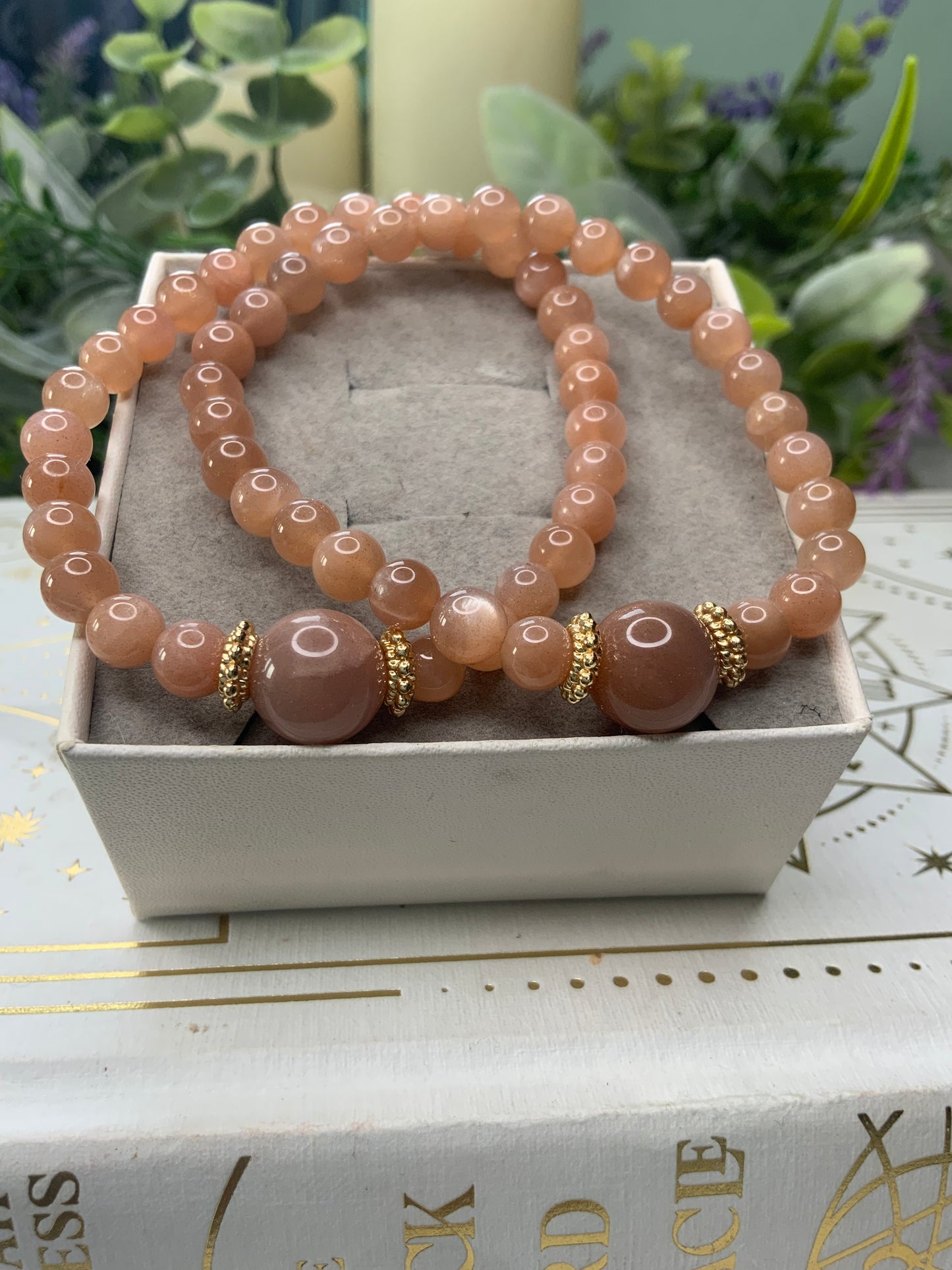 Peach Moonstone crystal bracelet