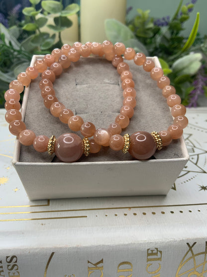 Peach Moonstone crystal bracelet