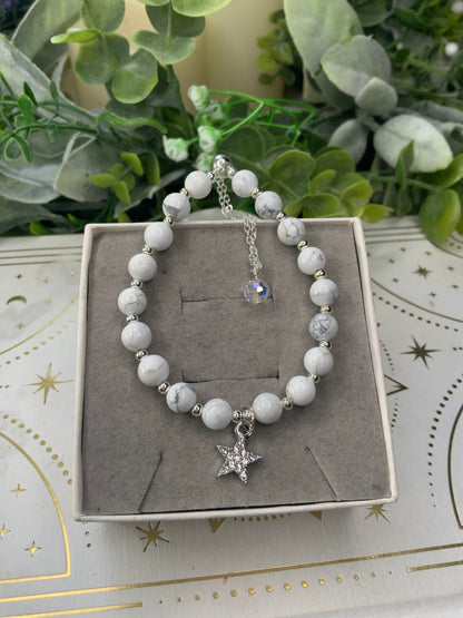 Howlite star crystal bracelet