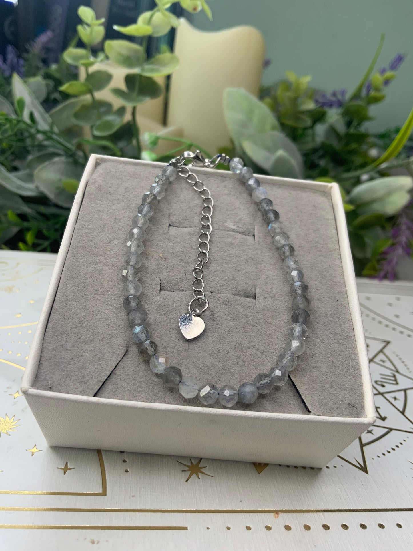 Labradorite faceted crystal bracelet