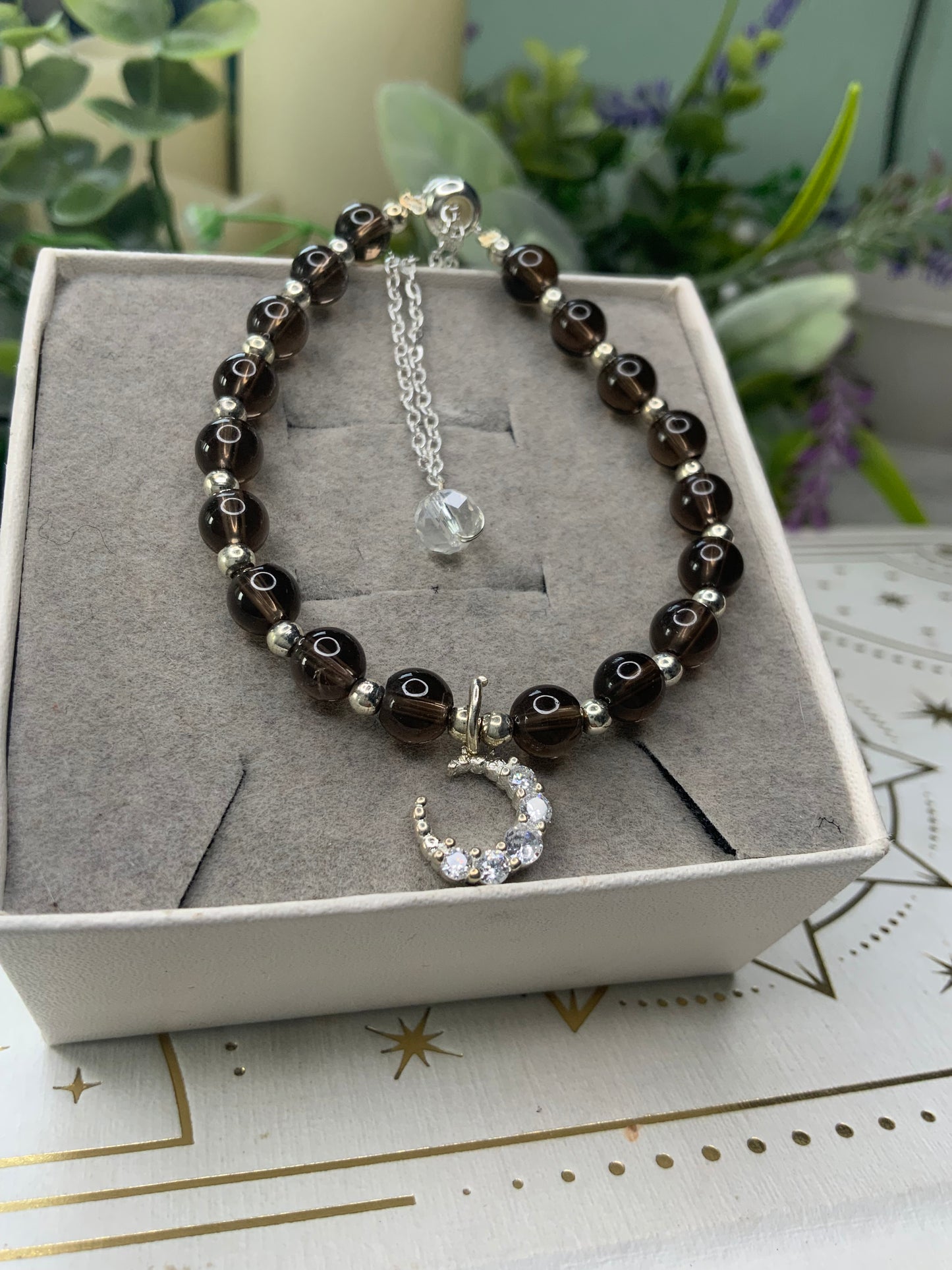 Smokey Quartz crystal bracelet