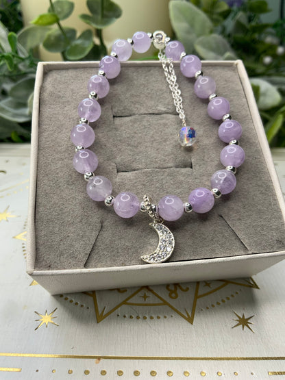 Lilac Amethyst moon crystal bracelet