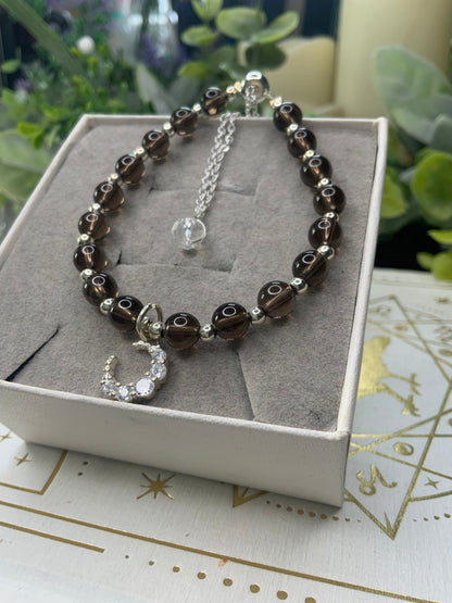 Smokey Quartz crystal bracelet