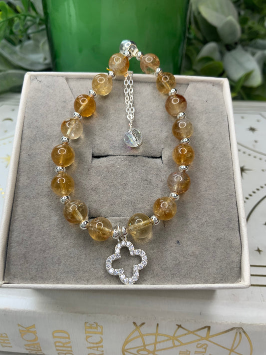 Citrine crystal charm bracelet