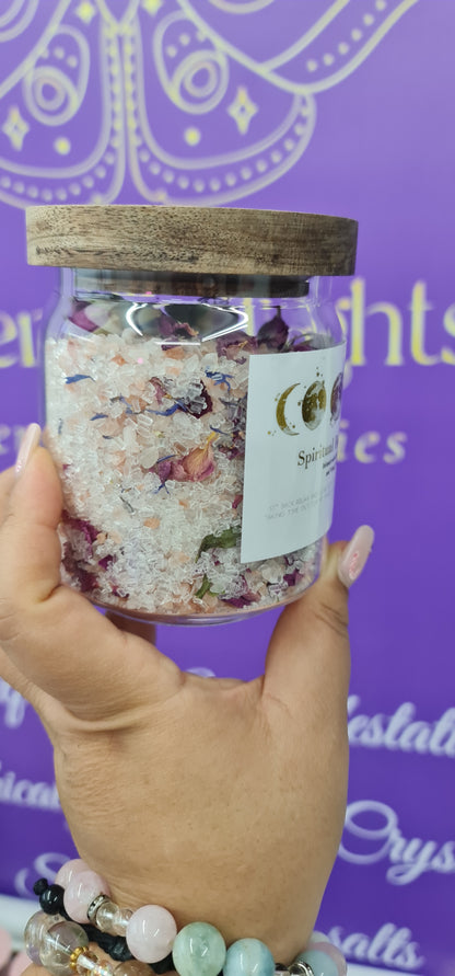 Spiritual bath salts Glass jar