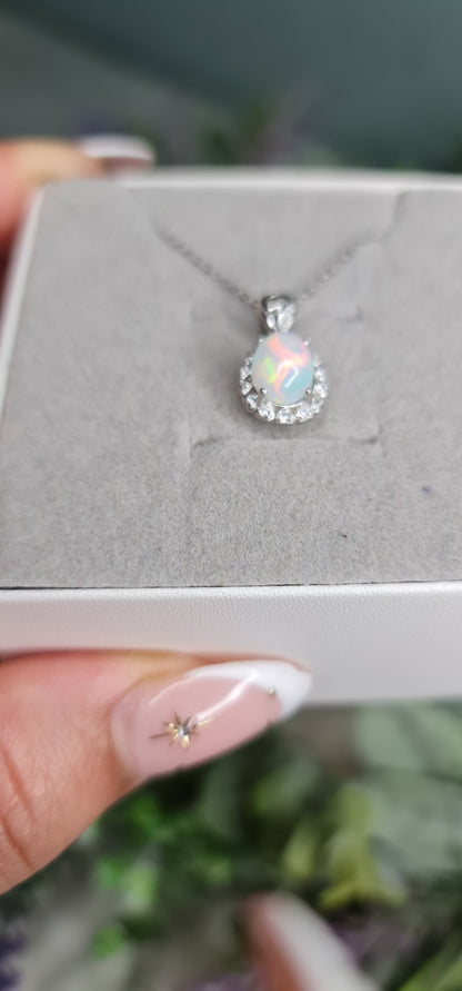 S925 Opal Necklace